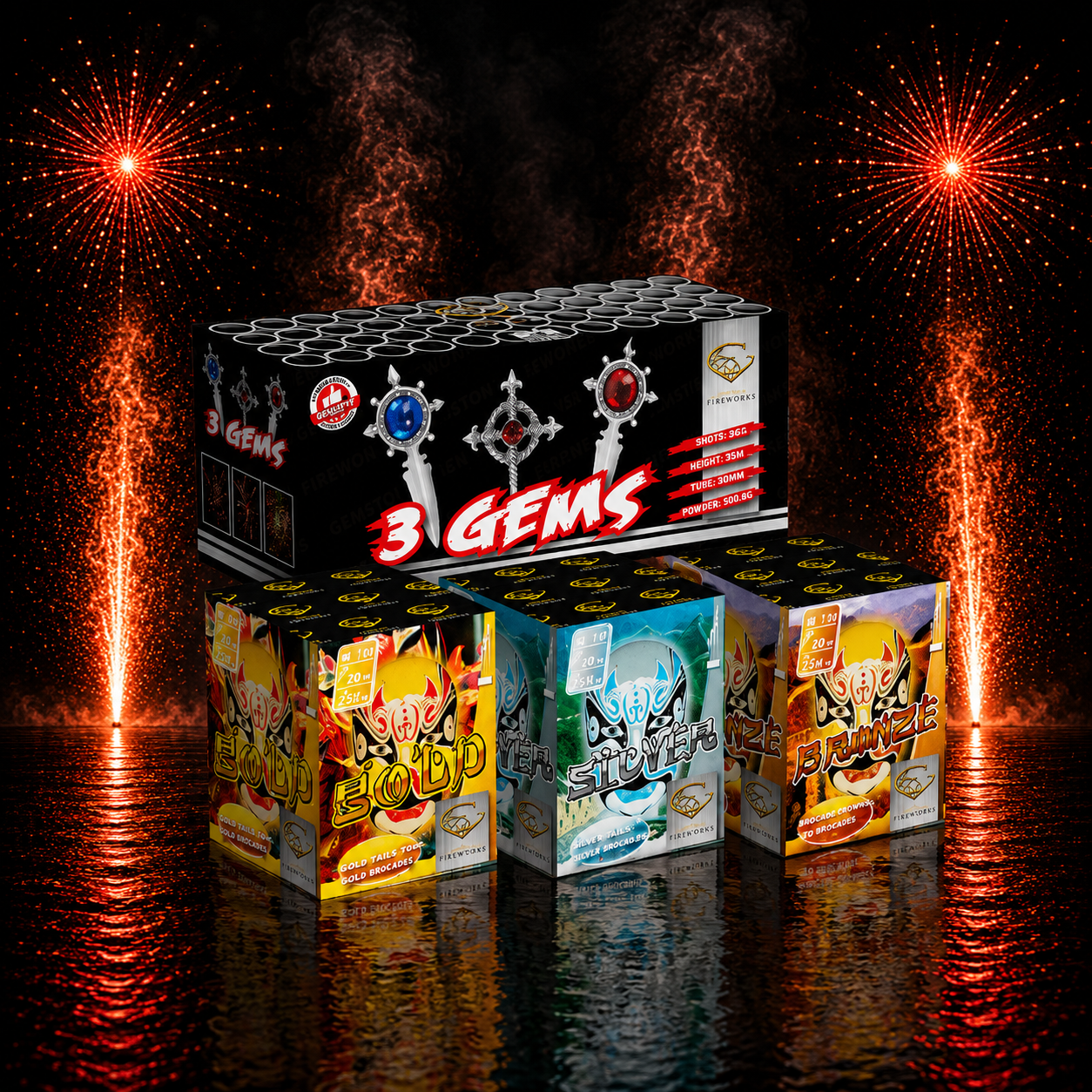 3 Gems Firework Barrage Pack