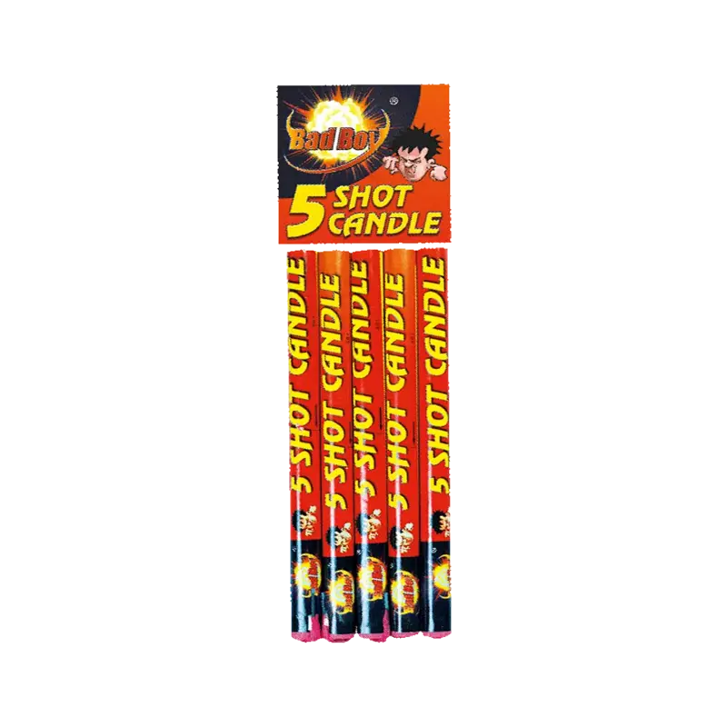 5 Shot Candles Bad Boy Pack of 5